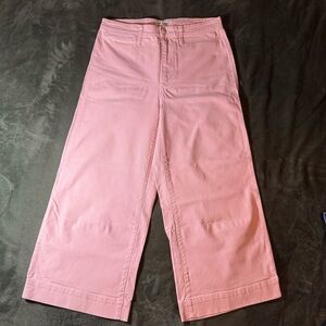 Madewell Blush Pink high rise wide leg ankle jeans